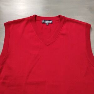 Hart Schaffner Marx Mens Size XL Vest Red Extra Fine Merino Wool Comfort Golf